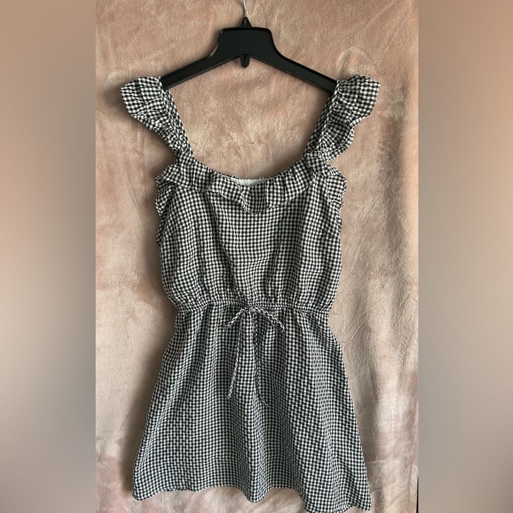 ANDREE BY UNIT Black and White Gingham Dress